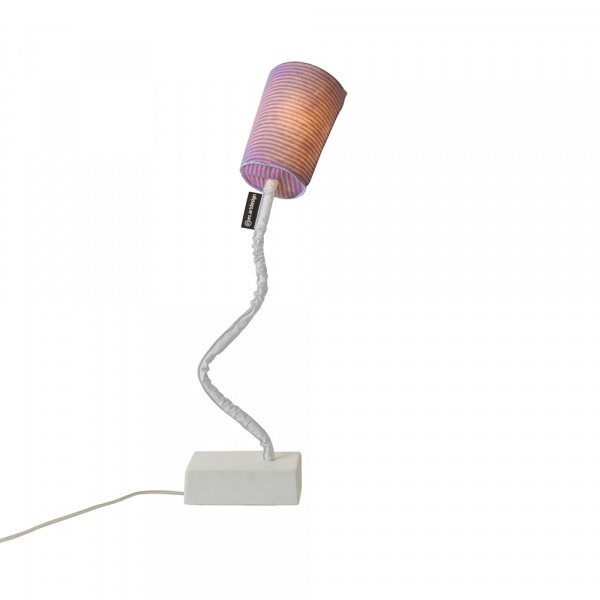 Lampada Da Tavolo Paint T Stripe In-Es Artdesign Collezione Trame Colore Viola Dimensione 17,5 Cm  Diam. Ø 12 Cm